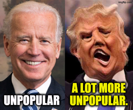 Biden's approval numbers were never as bad as Trump's are now. | Unpopular; A lot more
unpopular. | image tagged in biden solid stable trump acid drugs,joe biden,trump,unpopular,disapproval | made w/ Imgflip meme maker