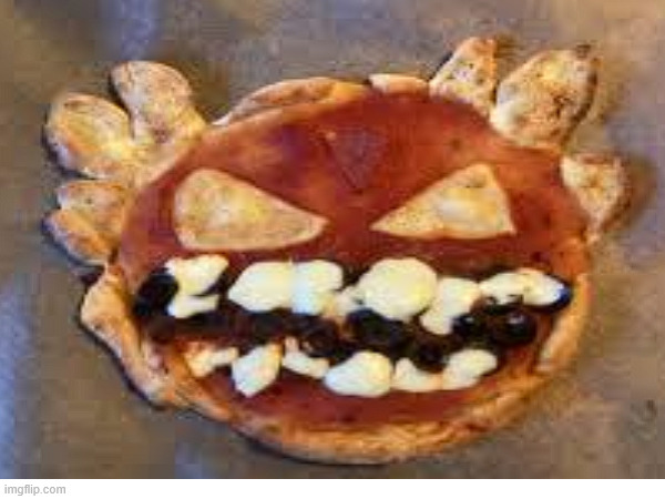extreme demon pizza | image tagged in chicken nuggets | made w/ Imgflip meme maker
