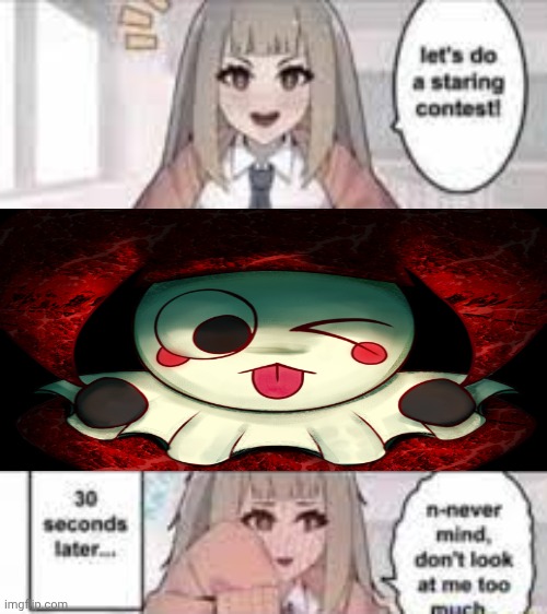 Slimyim stare | image tagged in staring contest 30 seconds | made w/ Imgflip meme maker