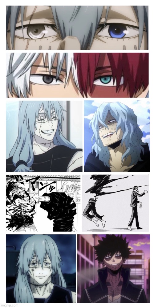 "A little bit of this a little bit of that" | image tagged in jjk,jujutsu kaisen,mha,bnha,my hero academia | made w/ Imgflip meme maker