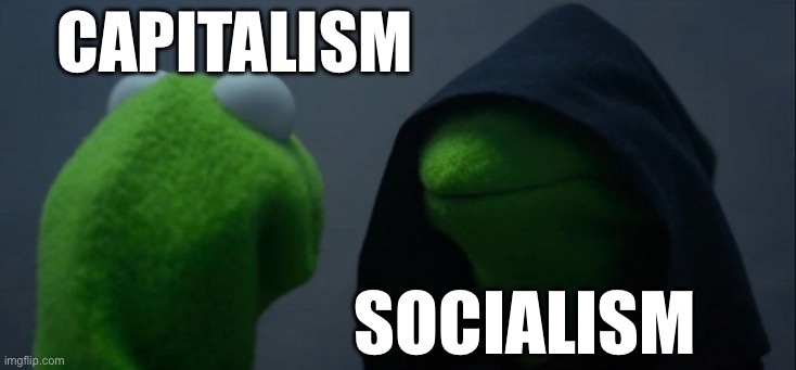 Evil Kermit | Capitalism; Socialism | image tagged in memes,evil kermit,capitalism,socialism | made w/ Imgflip meme maker