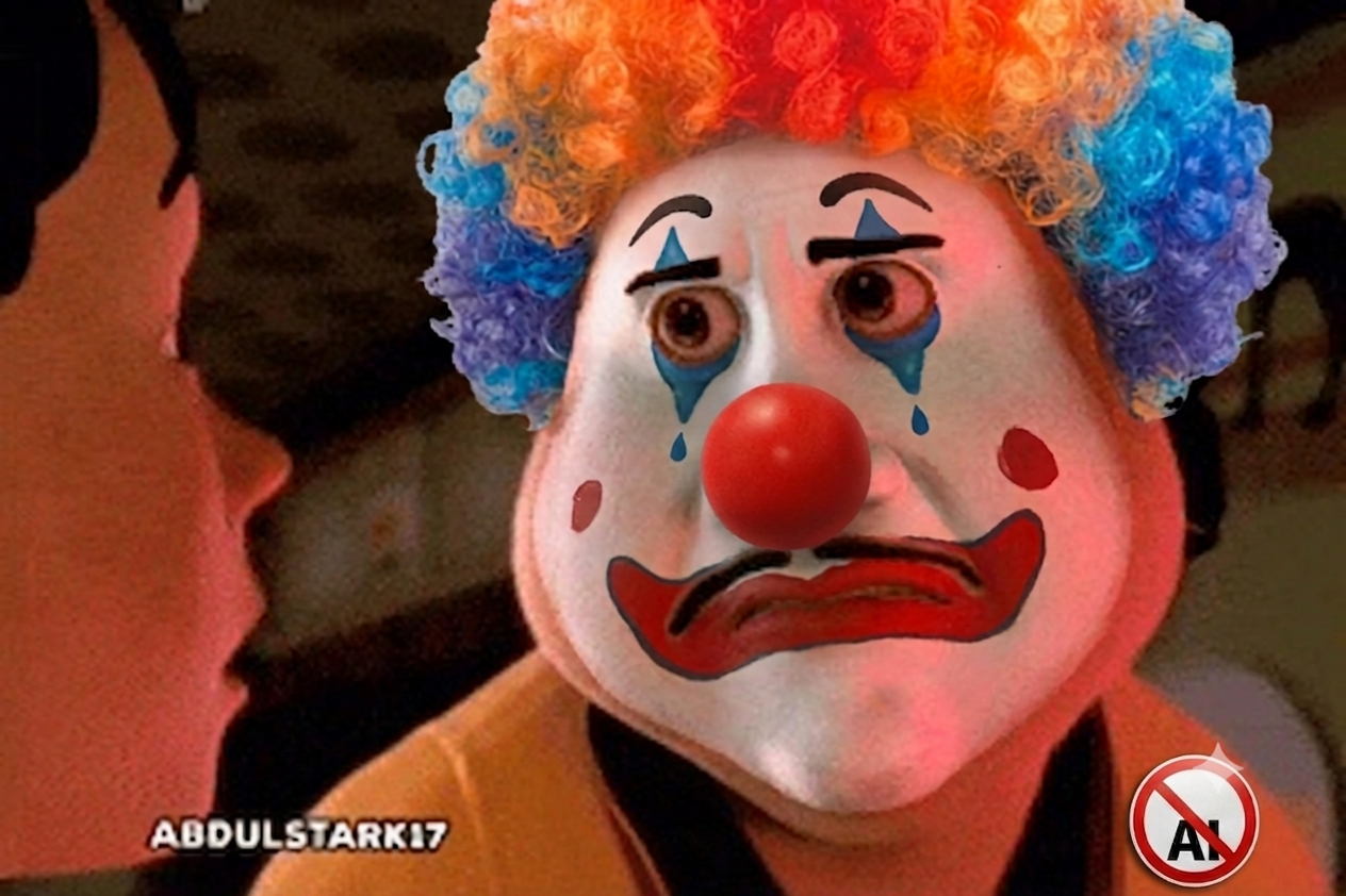 Monster house wagie clown stare Blank Meme Template