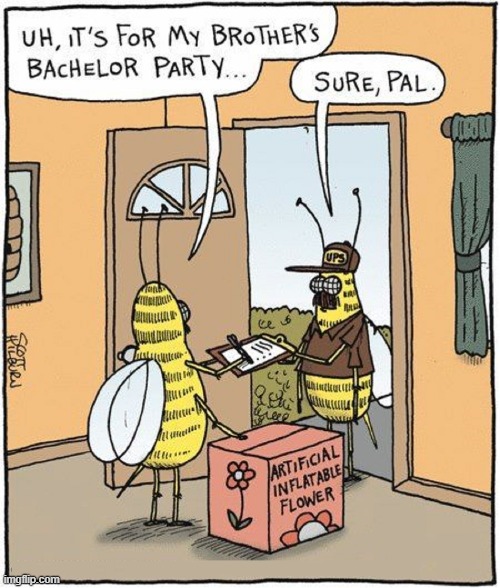 Actually for his Honey | image tagged in vince vance,bees,cartoons,inflatable,artificial,flowers | made w/ Imgflip meme maker