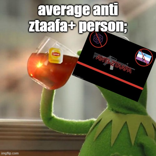 yeah | average anti ztaafa+ person; | image tagged in memes,kermit the frog,anti ztaafa | made w/ Imgflip meme maker