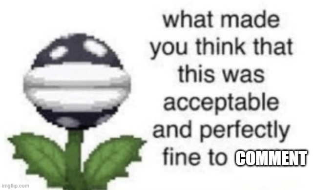 What made you think that this was acceptable to post | comment | image tagged in what made you think that this was acceptable to post | made w/ Imgflip meme maker