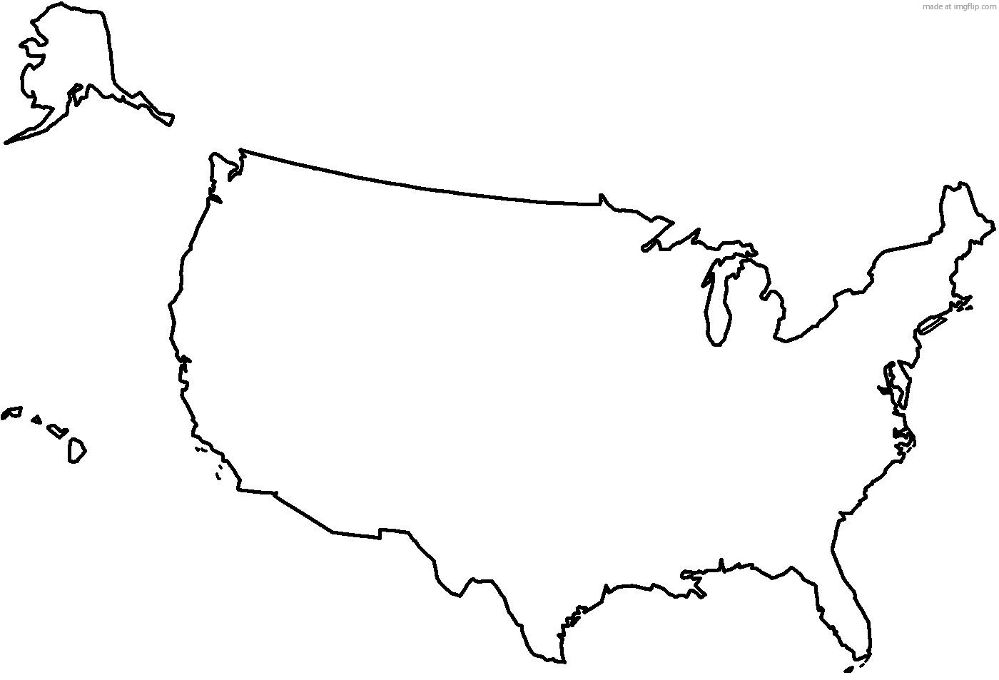 Blank U.S.A. Map | image tagged in blank u s a map | made w/ Imgflip meme maker