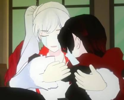 High Quality RWBY Ruby and Weiss crying Blank Meme Template