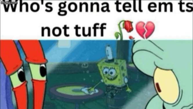 Mr Krabs who gonna tell bro ts ain't tuff | image tagged in mr krabs who gonna tell bro ts ain't tuff | made w/ Imgflip meme maker