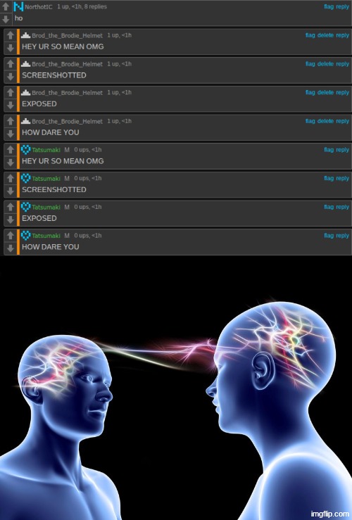 image tagged in telepathy | made w/ Imgflip meme maker