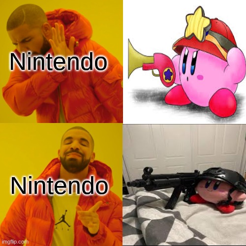 POV:Nintendo in ever kirby game | Nintendo; Nintendo | image tagged in memes,drake hotline bling | made w/ Imgflip meme maker