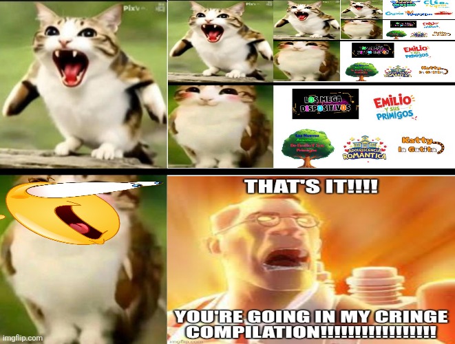 Medic sends an AI slop cat to his cringe compilation | image tagged in ruin this fill in meme 634,deviantart,wayside,tf2 medic,team fortress 2,cute cat | made w/ Imgflip meme maker