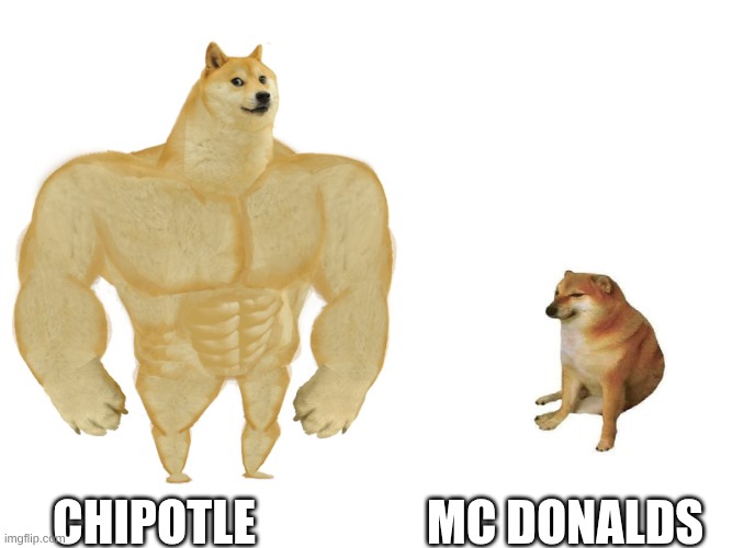 no title WIFF WIFF | mc Donalds; chipotle | image tagged in big dog small dog,stop reading the tags | made w/ Imgflip meme maker