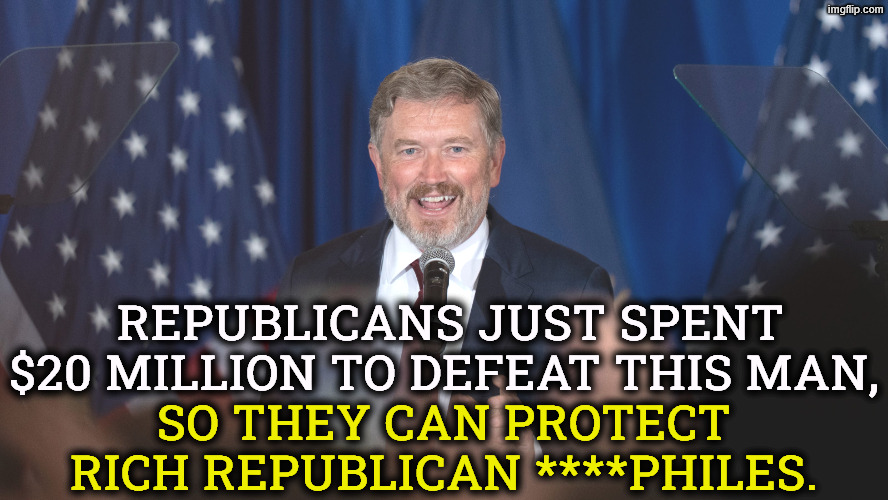 Thomas Massie wants the Epstein files released. Trump doesn't. | Republicans just spent $20 million to defeat this man, so they can protect rich Republican ****philes. | image tagged in thomas massie,trump,rich,republican,children,jeffrey epstein | made w/ Imgflip meme maker