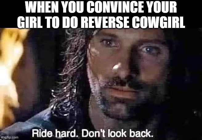Reverse It Girl | when you convince your girl to do reverse cowgirl | image tagged in sex jokes | made w/ Imgflip meme maker