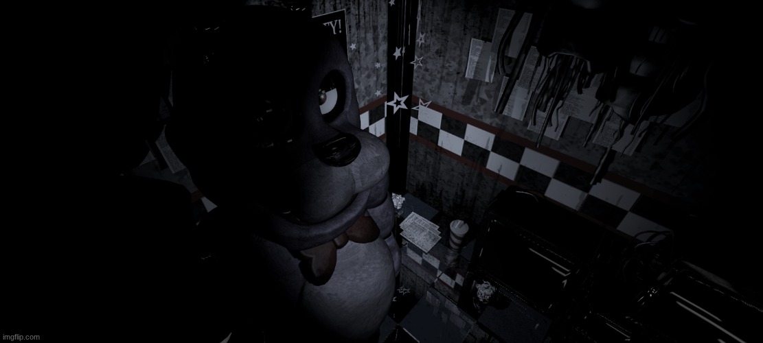 Bonnie staring into camera | image tagged in bonnie staring into camera | made w/ Imgflip meme maker