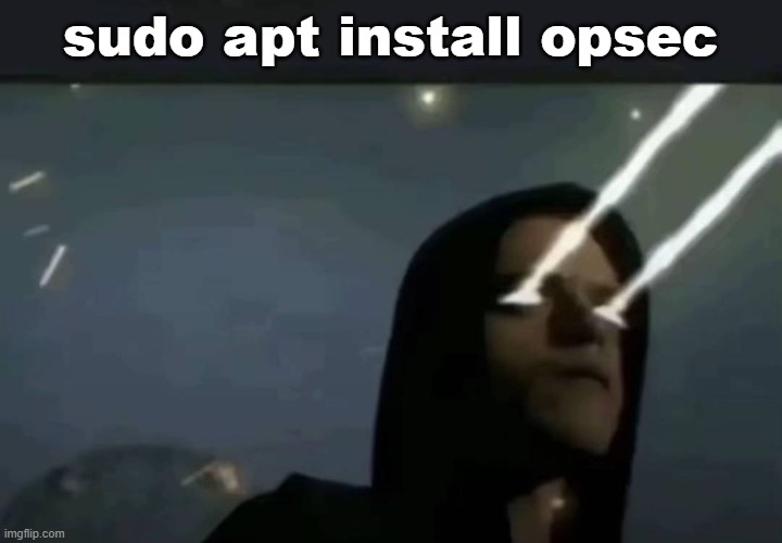 mr robot sudo apt install opsec | sudo apt install opsec | image tagged in mr robot,linux | made w/ Imgflip meme maker