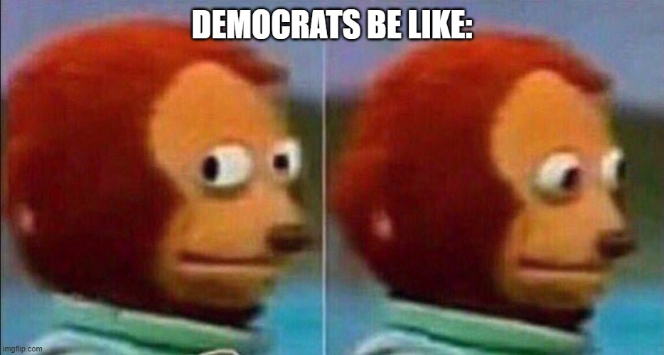 Monkey looking away | Democrats be like: | image tagged in monkey looking away | made w/ Imgflip meme maker