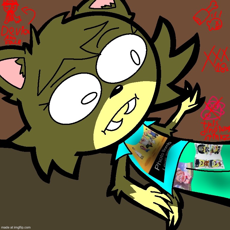 New OC dropped (Zatz the mammoth dog) (she’s a dog with mammoth teeth) | image tagged in art,repost | made w/ Imgflip meme maker