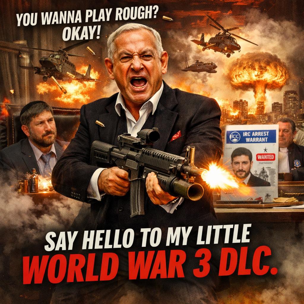 Netanyahu Scarface.. . “SAY HELLO TO MY LITTLE WORLD WAR 3 DLC.” Blank Meme Template