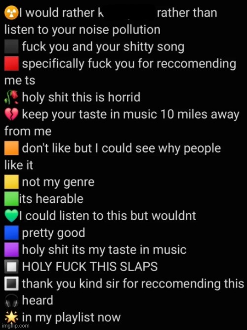 I need music recs, try to get blue or above | image tagged in music | made w/ Imgflip meme maker