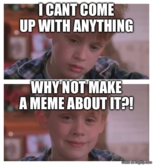 fun stream be like | i cant come up with anything; why not make a meme about it?! | image tagged in home alone sudden realization,funny,fun,memes,no ideas | made w/ Imgflip meme maker