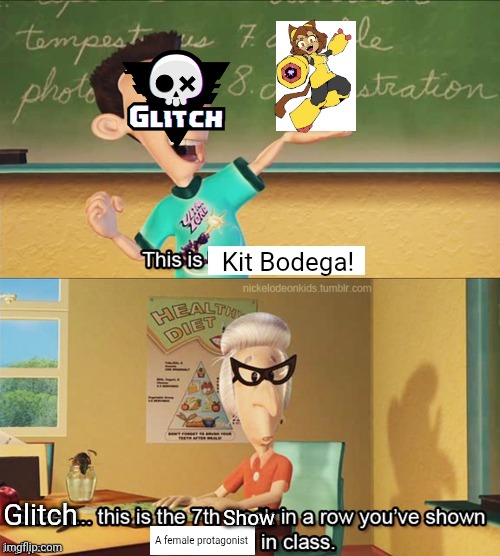 Honestly I can't be talking shit here I've designed way too many female characters they're fun to draw | Kit Bodega! Glitch; Show; A female protagonist | image tagged in sheen's show and tell | made w/ Imgflip meme maker