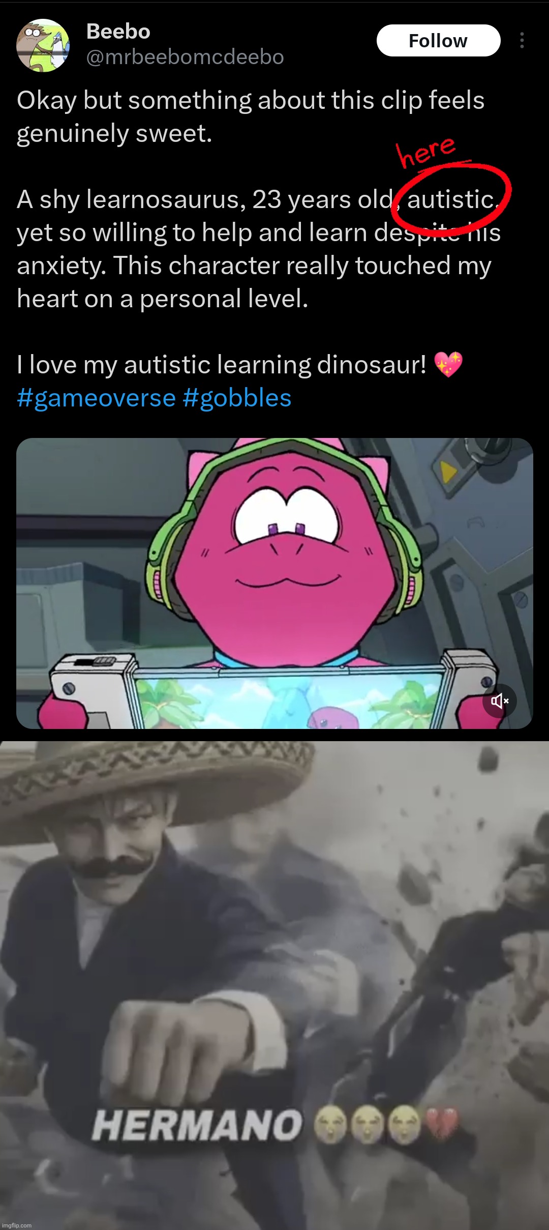 yeah no they already killed the fandom with stereotypical headcanons | image tagged in hermano | made w/ Imgflip meme maker