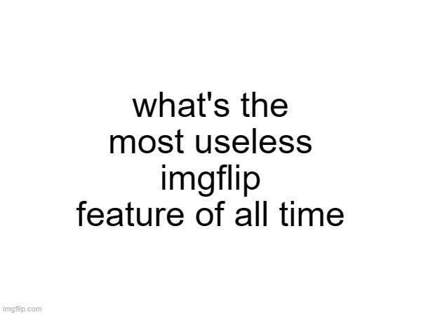 what's the most useless imgflip feature of all time | made w/ Imgflip meme maker