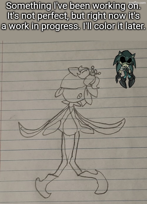 Dreadful Dance | Something I've been working on. It's not perfect, but right now it's a work in progress. I'll color it later. | image tagged in sonic exe,drawing,pokemon,lilly the lilligant senior,sinister minds | made w/ Imgflip meme maker