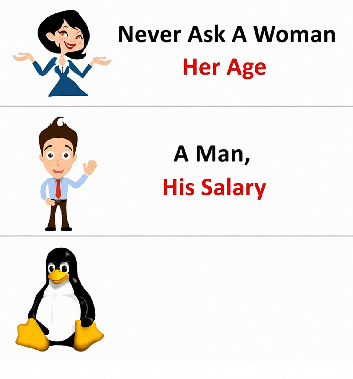 Never ask a linux user Blank Meme Template