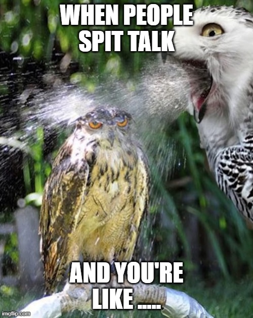 spit talk | when people spit talk; and you're like ..... | image tagged in memes | made w/ Imgflip meme maker