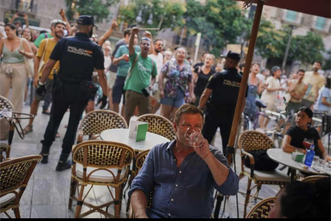 Drinking Man Vs Riot Blank Meme Template