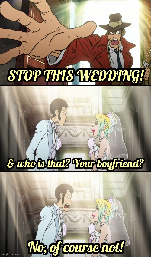 INSPECTOR KOICHI ZENIGATA | image tagged in memes,anime,lupin iii,zenigata,rebecca rossellini,wedding | made w/ Imgflip meme maker