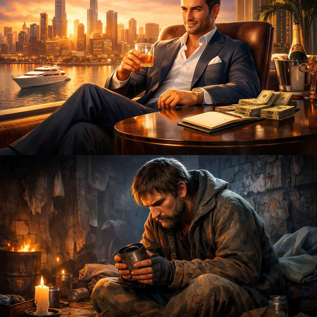 Rich person on top and poor person on bottom Blank Meme Template
