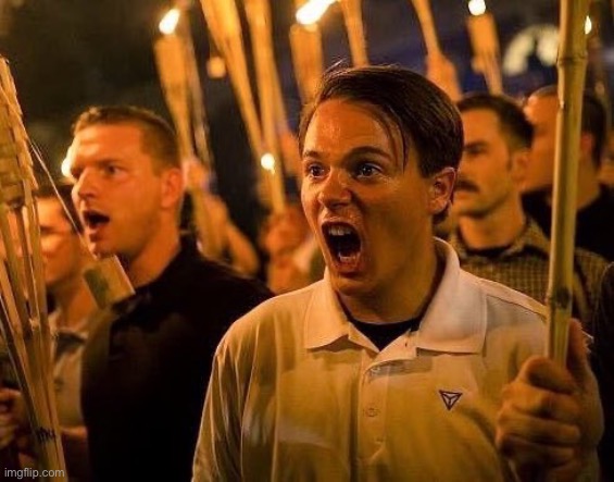 image tagged in triggered neo nazi | made w/ Imgflip meme maker