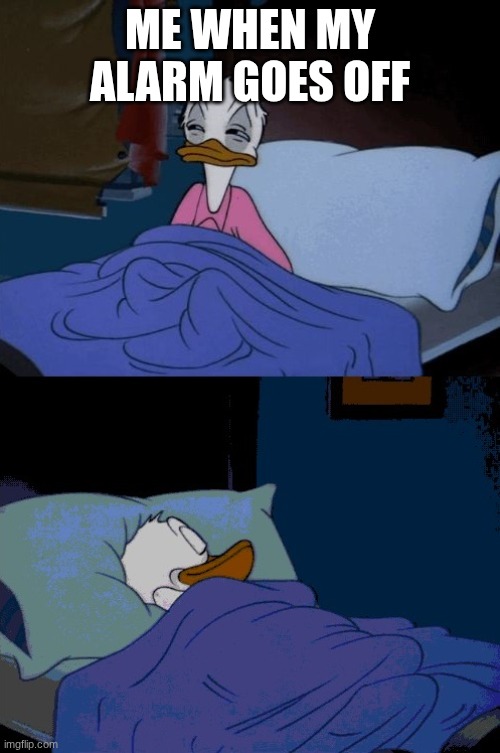 Paperino Dorme | me when my alarm goes off | image tagged in paperino dorme | made w/ Imgflip meme maker