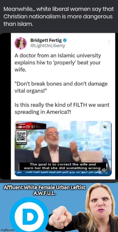 Biggest threat? CommunIslam or AWFUL women? | image tagged in screenshot_20260521_031807_chrome jpg,awful liberal woman acronym,radical islam | made w/ Imgflip meme maker
