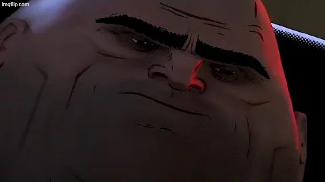 image tagged in upset kingpin | made w/ Imgflip meme maker