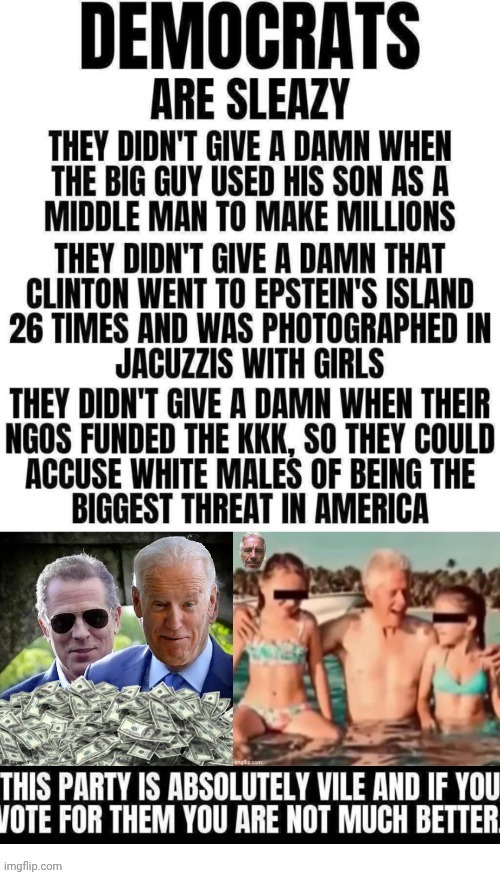 Demorhhoids are sleazy | image tagged in asel9n jpg,hunter biden,clinton corruption | made w/ Imgflip meme maker