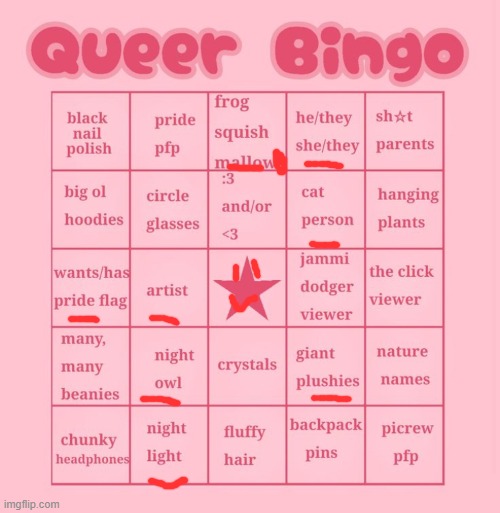 i need more bingos now | image tagged in queer bingo,bisexual,queer | made w/ Imgflip meme maker