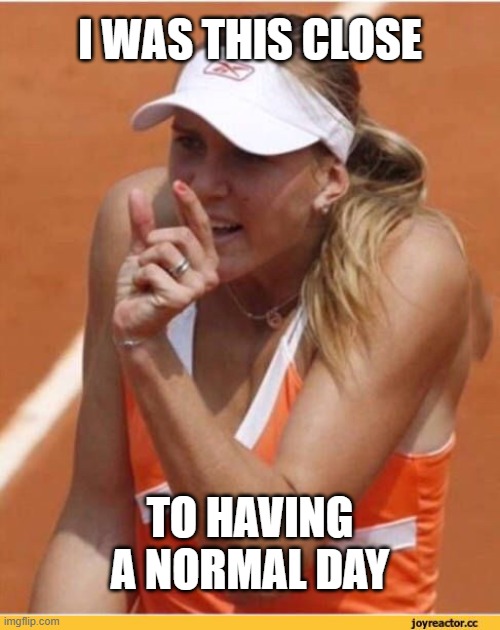 This close to having a normal day. | I was this close; to having a normal day | image tagged in tiny size,normal day,this close,close to | made w/ Imgflip meme maker
