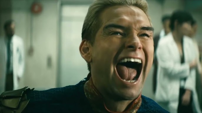 Homelander maniac laugh Blank Meme Template