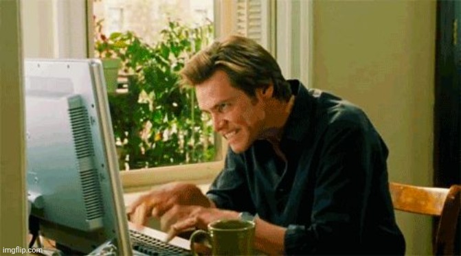 Bruce Almighty Typing | image tagged in bruce almighty typing | made w/ Imgflip meme maker