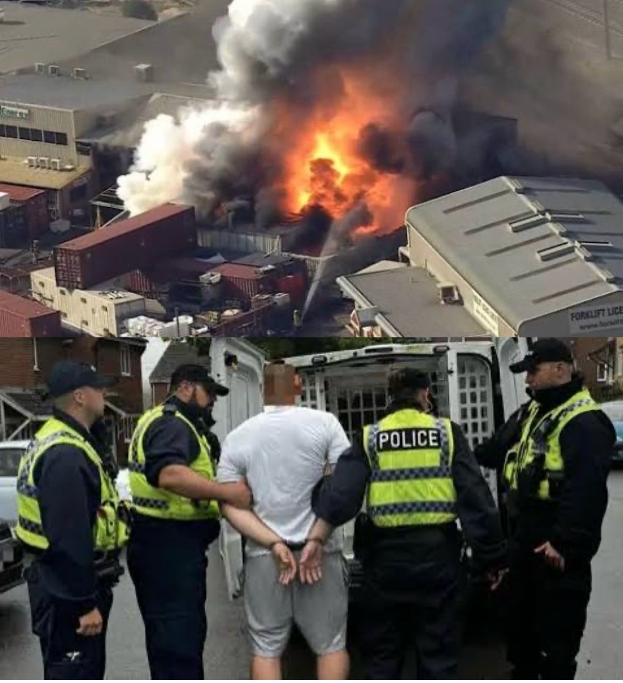 Warehouse fire guy Blank Meme Template