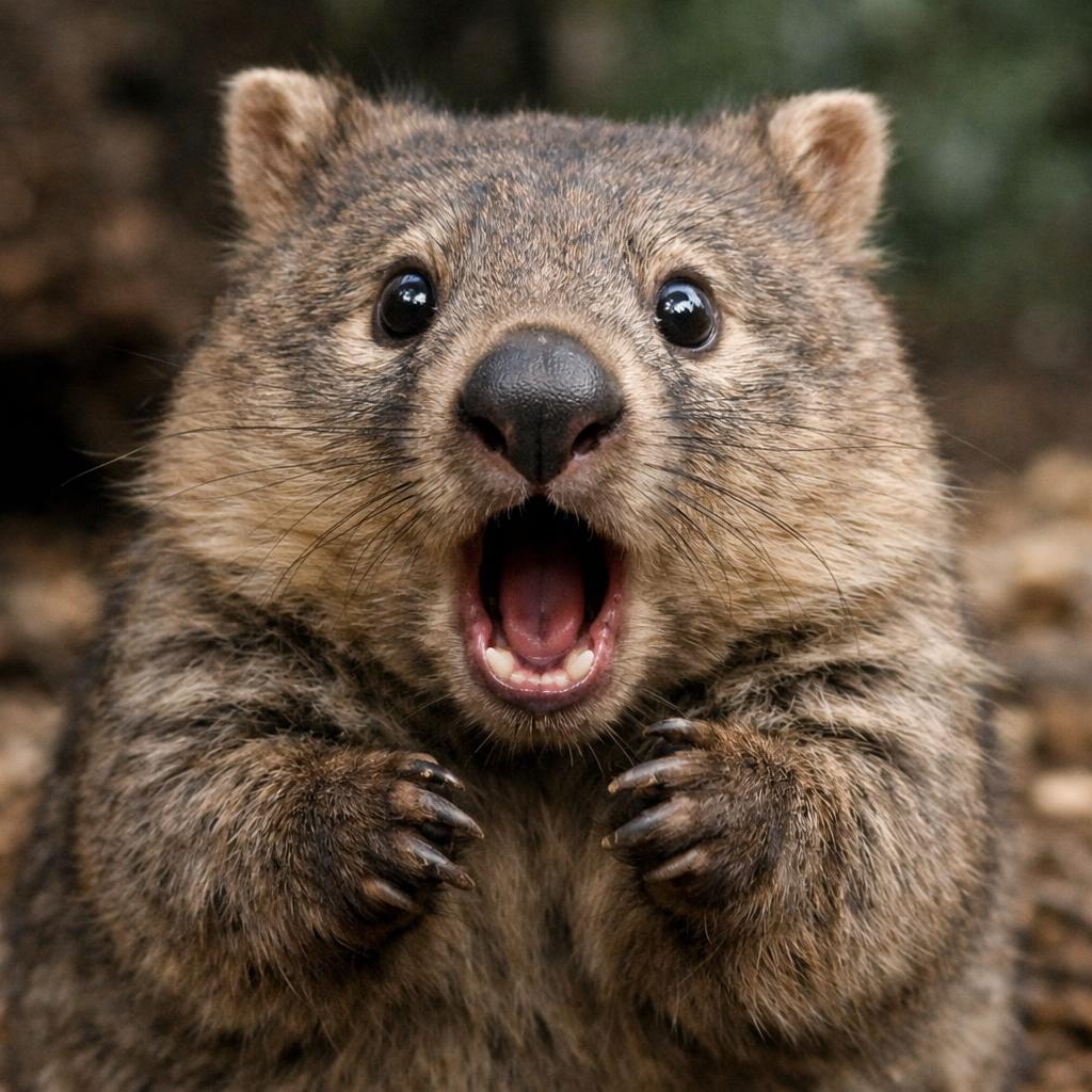 surprised wombat Blank Meme Template