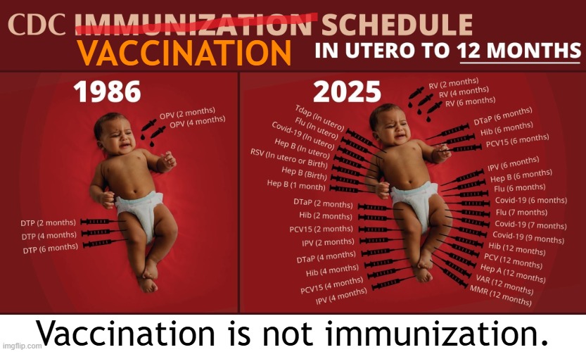 The CDC mistitles their vaccine schedule. Vaccination is not immunization | VACCINATION; Vaccination is not immunization. | image tagged in vaccines,vaccine,vaccination,covid vaccine,vaccinations,bill gates loves vaccines | made w/ Imgflip meme maker
