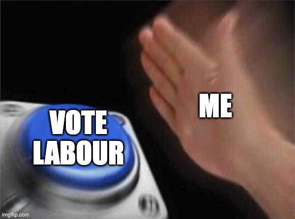 Blank Nut Button | me; VOTE LABOUR | image tagged in memes,blank nut button,votelabour | made w/ Imgflip meme maker