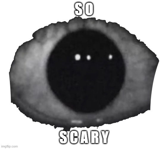 oh f | s o; s c a r y | image tagged in bob's eye | made w/ Imgflip meme maker