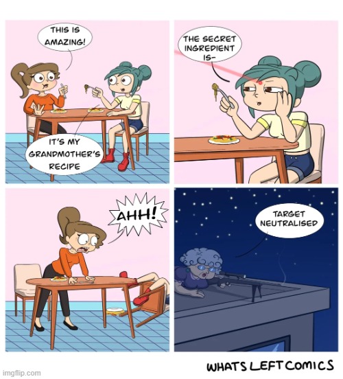 image tagged in spaghetti,recipe,secret,ingredient,death,grandmother | made w/ Imgflip meme maker