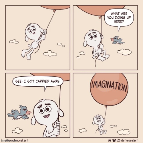 image tagged in balloon,floating,sky,bird,carried away,imagination | made w/ Imgflip meme maker